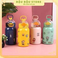 Bình Nước Giữ Nhiệt tặng kèm sticker Inox 304 Cao Cấp Hình Vịt Con, Bình Đựng Nước Đi Học Cho Bé tặng kèm stiker