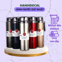 Bình nước giữ nhiệt thân inox cao cấp nắp kim cương 600ml/1000ml/1200ml/1500ml (BNVC)