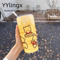 Bình nước giữ nhiệt YYLINGX Pochacco, Cốc nước gấu Pooh Sanrio, Di động dễ thương có nắp Sippy Cup