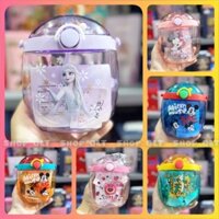 Bình Nước hãng DISNEY cho Bé. Dáng bầu rất đẹp.Có ống hút và dây đeo chéo [Ảnh thật, Hàng sẵn]