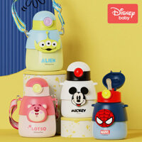 Bình nước hình gấu hoạt hình 3D Disney cho trẻ em - Cốc học cách nhiệt bằng thép không gỉ có ống hút, có thể đảo ngược và di động, lý tưởng cho các hoạt động ngoài trời