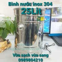 Bình nước inox 25 lít Vietcook SUS 304 ,Bình nước inox có vòi inox 304,bình inox đựng nước ,bình ngâm rượu,củ,quả