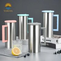 Bình nước kim loại LARGLO, Tay cầm chống bỏng bằng thép không gỉ Bình nước lớn, Bình đựng trà đá dày có thể tái sử dụng chống rò rỉ cấp thực phẩm Nhà bếp