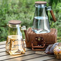 Bình nước làm mát thủy tinh chịu nhiệt độ cao, thùng đựng nước, bình trà lạnh, cốc nước đá mùa hè, bình nước lạnh gia đình ZPNB
