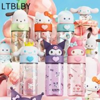Bình Nước LTBLBY Sanrio, Cốc Nhựa Cinnamoroll Hoạt Hình 500ml, Cốc Nước Melody Hello Kitty Kawaii Kouromi