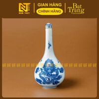 Bình nước men xanh lam vẽ Rồng gốm sứ Bát Tràng cao cấp, bộ đồ thờ đẹp giá rẻ