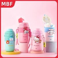 Bình Nước Merlotti Cốc Giữ Nhiệt Trẻ Em Có Ống Hút Đôi Cốc Uống Nước Inox 316
