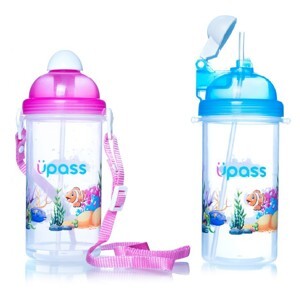 Bình nước nắp bật ống hút mềm Upass UP0621Y 500ml