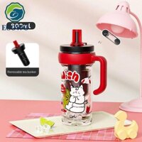 Bình Nước Nhựa AQUAGEM, Cốc Nước Hoạt Hình Chịu Nhiệt Dung Tích Lớn, Nhựa Trong Suốt Chống Rò Rỉ Với Ống Hút Chai Thể Thao Drinkware