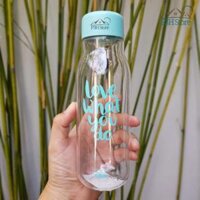 Bình nước nhựa Lock&Lock Milky dung tích 500ml BPA Free HAP654 - Nắp màu xanh ngọc