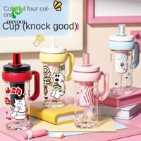 Bình Nước Nhựa ORNOOU, Có Ống Hút Dung Tích Lớn Hoạt Hình Cốc Nước, Nhựa Trong Suốt Chống Rò Rỉ 800ml Chai Thể Thao Thể Thao Ngoài Trời