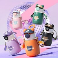 Bình nước nổ có mũ rơm, cốc cách nhiệt gấu, bình nước thời trang đơn giản cho học sinh, bình nước nóng cho trẻ em