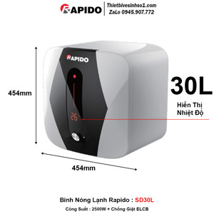 Bình nóng lạnh Ferroli RAPIDO SD 30L