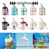Bình Nước RYEIGHTON, 580ML / 520ML Có Ống Hút Uống, Tay Cầm Di Động Kawaii Nắp Bụi Ống Hút Chống Rò Rỉ Whey Protein Shaker Chai Nước Trái Cây