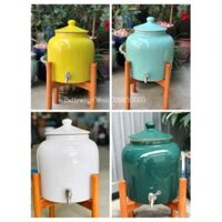 Bình nước sứ Bát Tràng,dung tích 5 lítHÀNG CHUẨN ĐẸP LOẠI 1 - Vàng chanh,05 lít