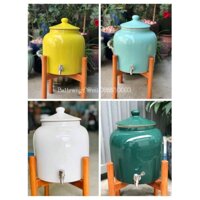 Bình nước sứ Bát Tràng,dung tích 5 lítHÀNG CHUẨN ĐẸP LOẠI 1 - Vàng chanh,05 lít