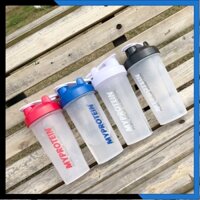 ▪✠Bình Nước Tập Gym Đựng Thể Thao Nhựa Shaker My Protein 600ml Có Lò Xo Lắc