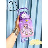 Bình nước thể thao 1,5 lít, bình nước vuông dễ thương