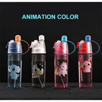 Bình Nước Thể Thao Bằng Nhựa Có Vòi Xịt In Họa Tiết Hoạt Hình Sáng Tạo Dễ Thương Cho Bé