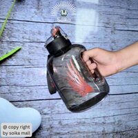 Bình Nước Thể Thao Có Ống Hút Chịu Nhiệt Độ Cao SOIKA Free BPA SW02  Tặng Cây Vệ Sinh Bình - Đen - 1.7 Lít