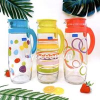 Bình Nước Thủy Tinh Cao Cấp Ocean Divano 1.6 Lít, Bình Đựng Nước Trong Suổt Năp Nhựa Nhiều Màu.