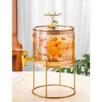 Bình nước thủy tinh có vòi kèm chân nắp hươu 2.5l