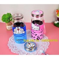 bình nước thuỷ tinh hello kitty 550ml dễ thương tiện lợi