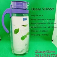 Bình nước thủy tinh quai nhựa Ocean Patio  V18344  1.3L  Divano  V20558 - 1.6L Hàng nhập khẩu Thái Lan chính hãng 1 cái - 1.6L - Ngẫu nhiên