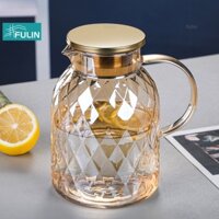 Bình Nước Thủy Tinh Trong Suốt Cách Nhiệt Hình Viên Kim Cương