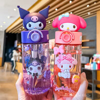Bình nước trẻ em búp bê Kuromi Cinnamoroll chính hãng có tay cầm 500ml Bình nước ống hút tritan My Melody Hello Kitty Bình nước nhựa chống rơi cho trẻ em mùa hè