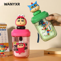 Bình Nước Trẻ Em WANYXR, Hoạt Hình Anime 500ml Cốc Nước Thể Thao Dung Tích Lớn, Quà Tặng Di Động Với Ống Hút Nhựa Uống Cốc Bé Trai Bé Gái