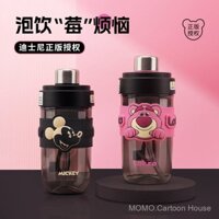 Bình nước Tritan Disney cho phụ nữ 2025, cốc có ống hút giá trị cao, cốc trà trái cây dung tích lớn cho các cô gái