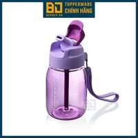 Bình nước Tupperware Mini Lohas 350ml - Bình nước có ống hút cho trẻ em an toàn, trong suốt, màu đẹp