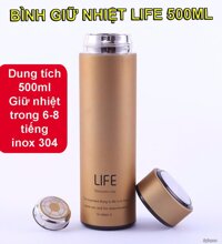 Binh nuoc uong giu nhiet  Binh pha tra giu nhiet - CHỌN NGAY BÌNH GiỮ NHIỆT LIFE Dung tích 500ml giữ ấm lên tới 8h kiểu dáng trang nhã Model LF-405 Giảm sốc NGAY TRONG HÔM NAY 50% bảo hành uy tín 1 đổi 1 Sp