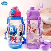 Bình nước uống thẳng Disney 600ml cho trẻ em có thân nhựa Tritan bền