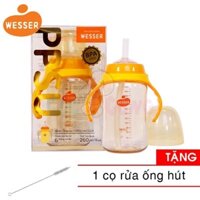 Bình ống hút tập uống Wesser 260ml PPSU cho bé từ 6 tháng tuổi