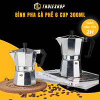 Bình Pha Cafe Moka 6Cup Expresso Tại Nhà Dung Tích 300ml Phong Cách Ý Tholeshop 9346
