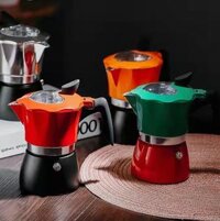 Bình pha cafe Moka kiểu Ý màu sắc tương phản | Dung tích 150ml – 3 cups