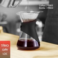 Bình pha cafe thủy tinh chịu nhiệt FT003 700mL ( Tặng kèm giấy lọc) - Bình lọc cafe chịu được nóng lạnh Samahome Shop