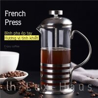 Bình Pha Cafe Trà Kiểu Pháp French Press Coffee Plunger Khung Thép Không Gỉ