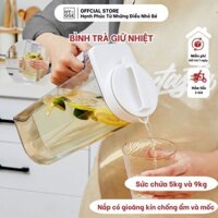 Bình pha trà 1.6L, 2.2L chịu nhiệt tốt nắp có gioăng cao su chống rò rỉ nước chất liệu nhựa an toàn