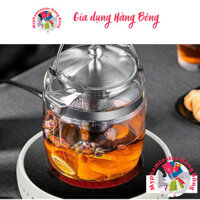 Bình pha trà chất liệu thủy tinh ấm lọc trà có lõi lọc chịu nhiêt  inox 304 1800ml , hàng đẹp giá rẻ