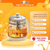 Bình pha trà đun nước Bear YSH-D15Y3 thuỷ tinh 1,5 lít công suất 800W với 16 chế độ nấu và giữ ấm