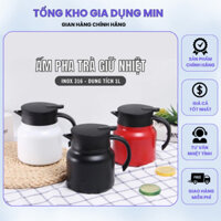 Bình pha trà giữ nhiệt 1000 ml có lưới lọc, ấm pha trà inox cao cấp giữ nhiệt lên đến 24 h