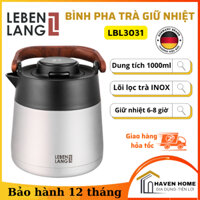 Bình Pha Trà Giữ Nhiệt Lebenlang LBL3031 - Bình giữ nhiệt inox có lõi lọc trà dung tích 1000ml