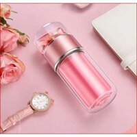Bình Pha Trà Thủy Tinh 2 Lớp Sang Trọng và Tiện Lợi cho Dân Văn Phòng Dung Tích 420ML
