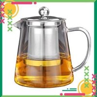 Bình pha trà thủy tinh có lõi lọc trà và nắp inox