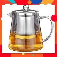 Bình pha trà thủy tinh có lõi lọc trà và nắp inox