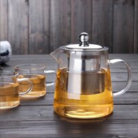 Bình pha trà thủy tinh crystan có lõi lọc trà  và nắp inox - ANTH459 - 950ml
