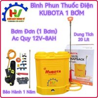 Bình phun thuốc chạy bằng điện KUBOTA 1 Bơm. Dung tích 20L. Hoạt động 6-8h liên tục. Bảo hành 1 năm